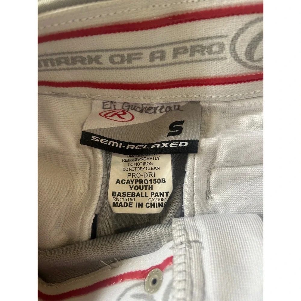 Rawlings Grey Boys Baseball Pants Youth Small Red Stripe ACAYPRO150B
